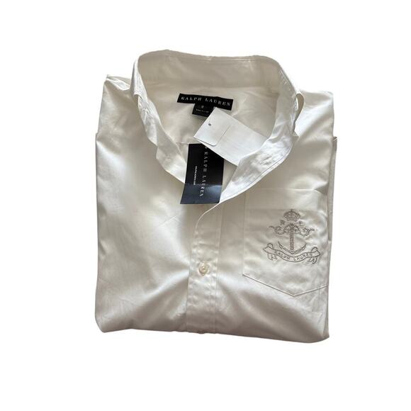 Ralph Lauren Black Label White Cotton Button Down Shirt Crest Size 6 NWT - Picture 8 of 9